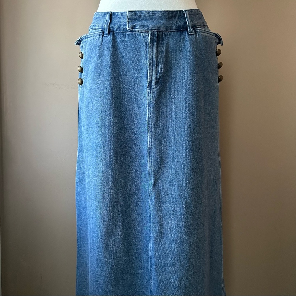 Kim Rogers Midi A-Line Denim Skirt